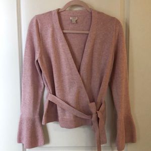 J.Crew light pink wrap sweater